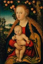 欧洲12-19世纪油画四_CRANACH, Lucas the Elder - The Virgin and Child Under an Apple Tree